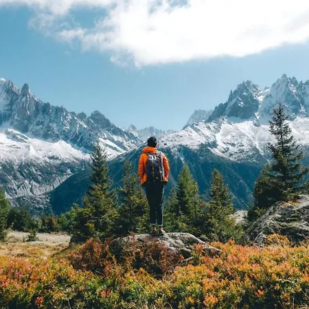 With Terrace Gentianes 1 Centre By Aiguille Du Midi شامونكس