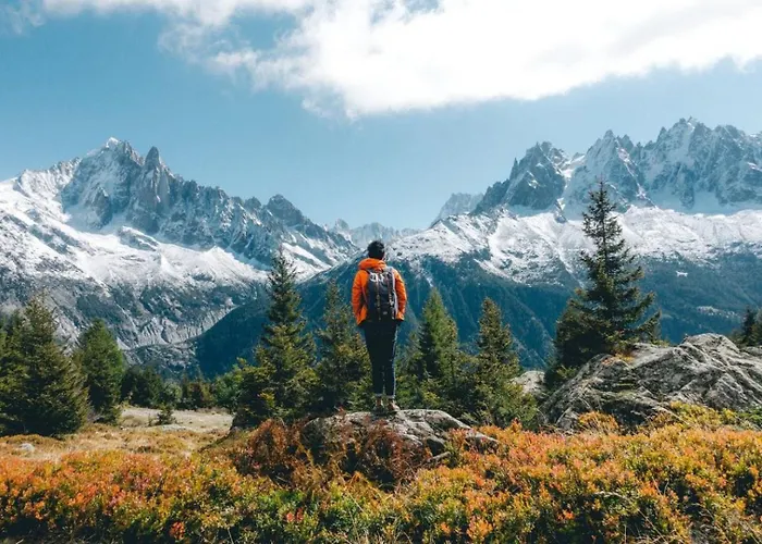 With Terrace Gentianes 1 Centre By Aiguille Du Midi Chamonix